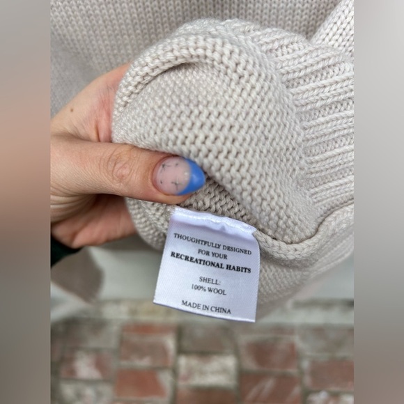 RECREATIONAL HABITS Athos Cropped Turtleneck Sweater in Oatmeal New With Tags! - Picture 10 of 11